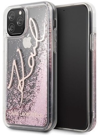 Karl Lagerfeld Glitter Signature Back Case For Apple iPhone 11 Pro Max Rose Gold