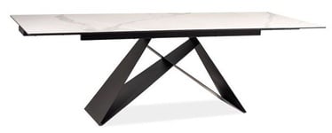 Pusdienu galds izvelkams Modern Westin II, balta/melna, 240 cm x 90 cm x 76 cm