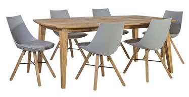 Ēdamistabas komplekts Home4you Retro/Seiko Light Grey/Oak