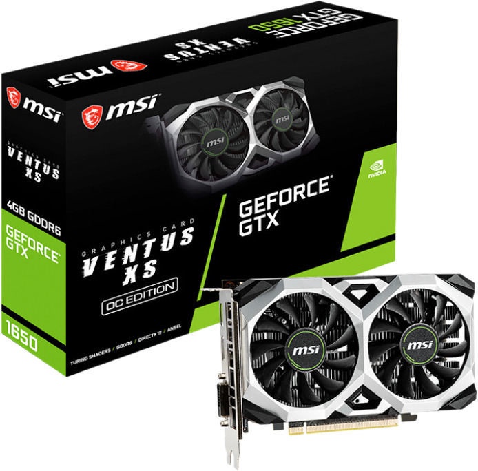 Vaizdo plokštė MSI GeForce GTX 1650 D6 VENTUS XS OC, 4 GB, GDDR6