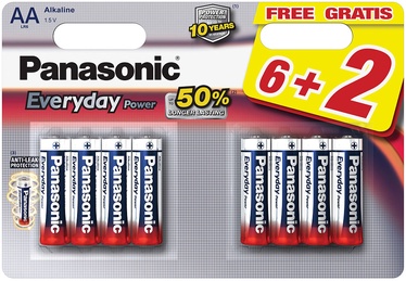 Baterijas Panasonic LR6EPS, AA, 1.5 V, 8 gab.