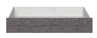 Black Red White Namur Bed Drawer Siberian Larch/Grey Print