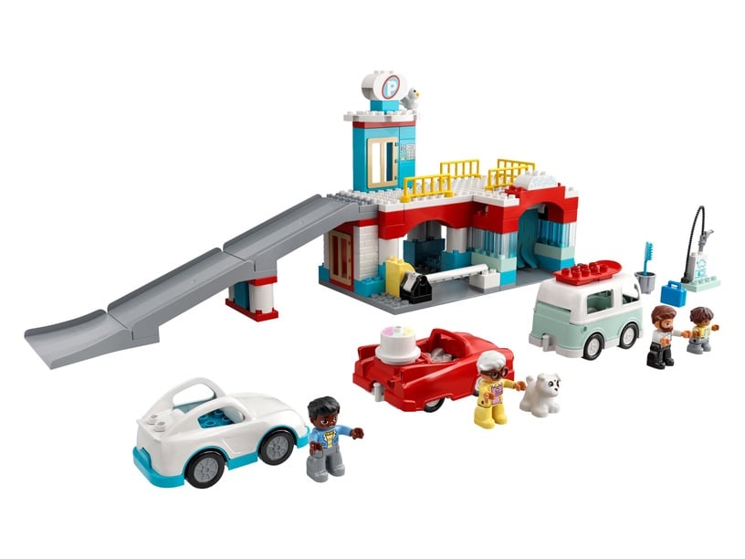 Konstruktors LEGO Duplo Autostāvvieta un automazgātava 10948, 112 gab.