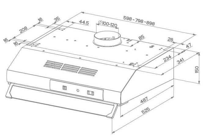 Встроенная вытяжка Faber 741 PB W A50