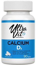 Pārtikas piedeva UltraVit Calcium & Vitamin D3 90