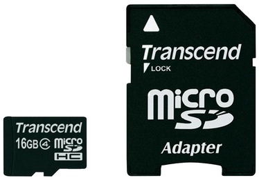 Transcend 16GB Micro SDHC Class 4 + Adapter