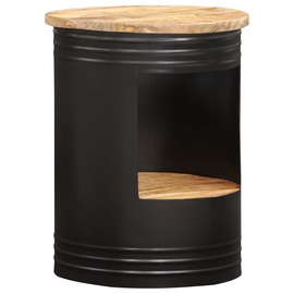Kafijas galdiņš VLX Solid Mango Wood 287487, melna/gaiši brūna, 430 mm x 430 mm x 550 mm
