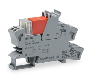 Relė Wago 788-304, DC 24V, 16A su laikikliu ir LED indikatoriumi, 1 kontakto