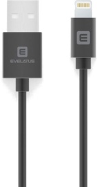 Vads Evelatus MFI07, USB/Apple Lightning, 200 cm, melna