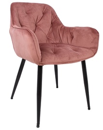 Ēdamistabas krēsls Home4you Brita, melna/rozā