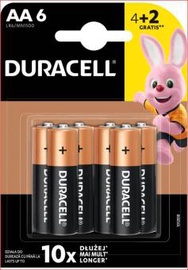 Elementai Duracell AA/LR06, 1,5 V, 4+2 vnt