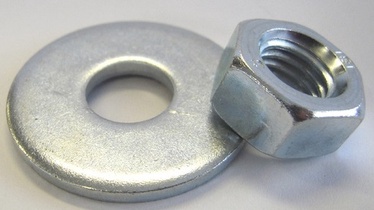 Mutter DIN 934 + suurseib DIN 9021, 10 mm, 10 tk