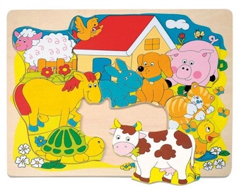 Woodyland Shape Puzzle Farm Animals 10pcs 90340