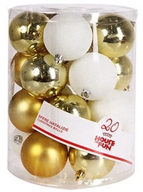 Giocoplast Natale Christmas Balls 8cm 20pcs White/Gold
