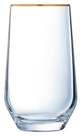Eclat Ultime Tumbler High Ball Gold Rim Juice Glass 38cl 4pcs