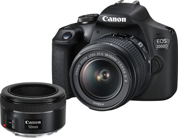 Зеркальный фотоаппарат Canon EOS 2000D EF-S 18-55mm f/3.5-5.6 IS II + EF 50mm