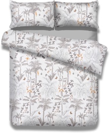 Gultas veļas komplekts AmeliaHome Basic, balta/pelēka, 200x200/80x80 cm