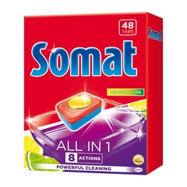 Tabletes trauku mazgājamajai mašīnai Somat All in 1 Lemon, 48 gab.