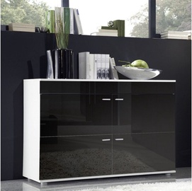 Комод Cama Meble Logo II 120, белый/черный, 120 x 42 см x 78 см