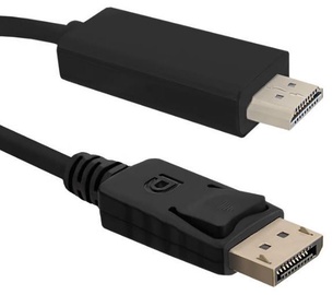 Провод Qoltec Cable Display port male, HDMI male, 2 м, черный