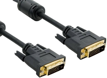 4World Monitor Cable DVI-D 24+1 To DVI-D 24+1 Ferrite 3m Black