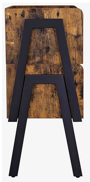 Ночной столик Songmics, коричневый/черный, 42 x 35 см x 52 см