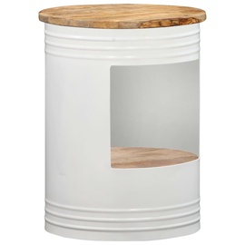 Kafijas galdiņš VLX Solid Mango Wood 287488, balta/gaiši brūna, 430 mm x 430 mm x 550 mm