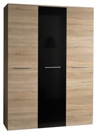 Гардероб ASM Big Sonoma Oak/Black Gloss Door, 135x55x190 см