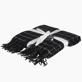 4Living Checkered Blanket 130x180cm Black