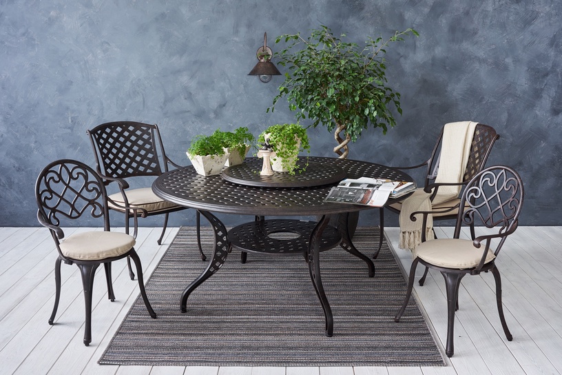 Садовый стул Masterjero Garden, черный/песочный, 51 см x 44 см x 94 см