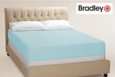 Voodilina Bradley Cotton 125599, helesinine, 160 x 200 cm, kummiga