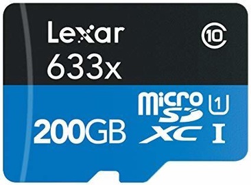 Lexar 200GB High Speed microSDXC x633 UHS-I Card + SD Adapter