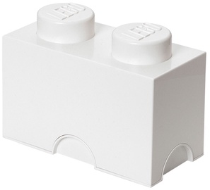 LEGO Storage Brick 2 Knobs White