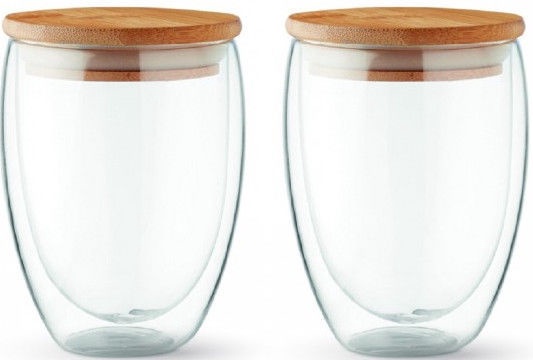 Dubultā stikla glāze, 2 gab., caurspīdīga, 0.35 l