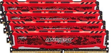 Crucial Ballistix Sport LT Red 64GB 3000MHz CL15 KIT OF 4 BLS4K16G4D30AESE