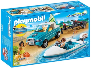 Playmobil Summer Fun Surfer Pickup With Speedboat 6864