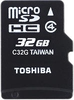 Toshiba M102 32GB microSDHC Class 4 + SD Adapter