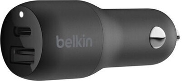 Auto telefona lādētājs Belkin, USB/USB-C, 1 m, melna, 32 W