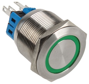 DimasTech Switch Push Button 25mm Silverline Green