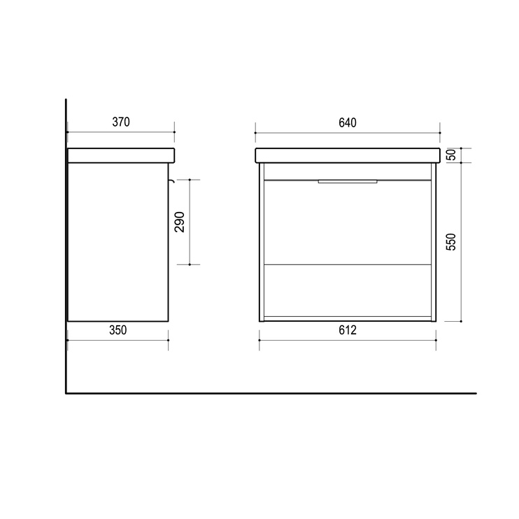 Шкаф для раковины Domoletti, серый, 35 x 61 см x 55 см
