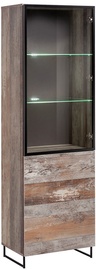 Vitrīna ASM Plank Black/Wood, 60x40x194 cm