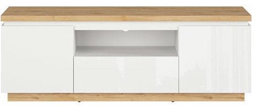 TV-laud Erla, valge/tamm, 158 cm x 41 cm x 55 cm