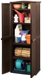 Keter Rattan Style Base Utility Shed Brown