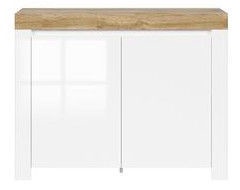 Black Red White Chest Of Drawers Holten White/Sonoma Oak