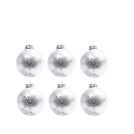 Ziemassvētku eglītes rotaļlieta SIDCY2020-520S Silver, 60 mm, 6 gab.