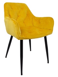 Valgomojo kėdė Home4you Brita 10306, juoda/geltona, 57 cm x 61 cm x 83 cm