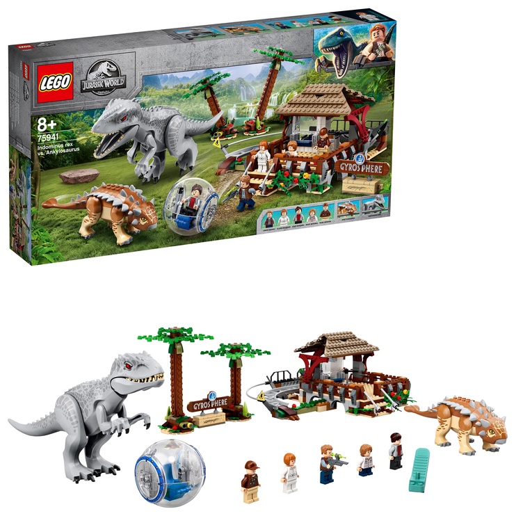 Конструктор LEGO Jurassic World Индоминус-рекс против анкилозавра 75941, 537 шт.