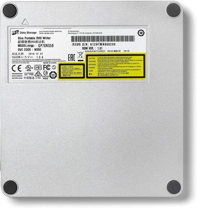 Ārējais optiskais diskdzinis H.L Data Storage GP70NS50, 240 g, sudraba