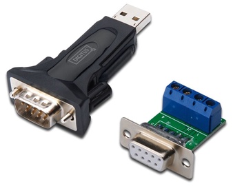 Adapteris Digitus USB to RS-232 RS-232, USB 2.0, 0.8 m, juoda