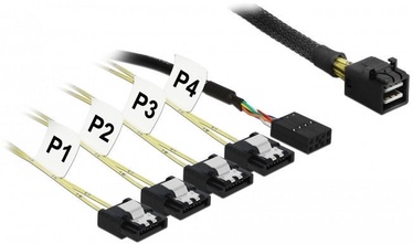 Delock SFF-8643 to 4 x SATA 7 Pin Reverse + Sideband 1m Black